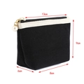 Portable black corduroy makeup bag with white handle and pearl zipper charm - Lipstick/Coin Pouch (Small) / Classic Black