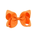 4-inch handmade orange grosgrain ribbon bow hair clip for children and girls - Orange (#17)