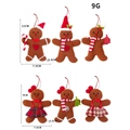 Lebkuchenmann Plüsch-Anhänger Set mit roten Schleifen und Schals für Weihnachtsdekoration - 6-Teiliges Set