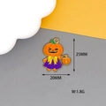 Halloween pumpkin enamel charm pendant in orange and purple finish with gold edges - Pumpkin Witch