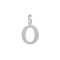 Minimalist silver steel letter O pendant charm with polished metallic finish - Steel O