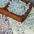 Bamboo-style multi-color ink splatter glass beads in a milky white semi-transparent finish - Spring Mist/Smudge Floral