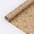 Brown kraft gift wrapping paper with white polka dots and gold foil crown patterns - White Polka Dot Crown / 50*70CM
