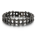Bracelet chaîne de moto industriel en acier inoxydable noir mat de 13mm pour hommes - 23cm Noir (KB43442-D)