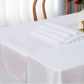 Elegant white satin table runner with a smooth glossy finish for wedding decor - 30x275cm / White