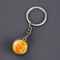 Detailed view of the sun planet keychain with glowing orange orb and silver metal ring - Standard Spec / Sun
