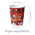 Set di 10 bicchieri di carta natalizi con scacchi rossi e scritta Merry Christmas oro - Bicchieri di carta 10 PCS