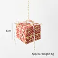 Mini Christmas gift box ornament in red and gold with snowflake patterns, 6cm size - Snowflake / 6g