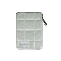 Quilted mint green laptop sleeve with protective padding and white woven label - 13-14 Inch Laptop Bag / Off White