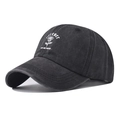Berretto da baseball in cotone lavato grigio antracite con ricamo a rosa su sfondo bianco - Regolabile / Manico Rosa Nera Sfumatura Rosa