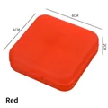 Compact square red pill box with 4 compartments and cross logo, 6x6x2cm portable size - Red