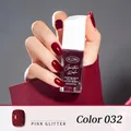 KUDAN fast dry nail polish in 032 deep wine red glitter finish with peel-off formula - 32#Pink Glitter