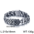 Herren-Panzerarmband aus Edelstahl mit Retro-Prägung und 316L-Prägestempel im Vintage-Stil - Stahlfarbe