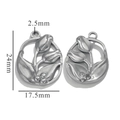 Silver tulip-shaped stainless steel pendant with detailed size measurements and 2.5mm hole - Tulip Style 1 / Silver