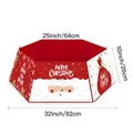 Rote sechseckige Weihnachtsbaum-Manschette mit Weihnachtsmann-Motiv und Schriftzug - Stil F (Rot Wellenrand Weihnachtsmann)