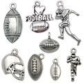 8-delige set zilveren footballspeler en helm hangers voor DIY sieraden maken en hobby - Gemengde 16 stuks Honkbal Serie (8 stijlen elk 2 stuks - A)