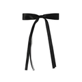 Eleganter schwarzer Satin-Haarclip mit langen Bändern für Damen und Mädchen Accessoire - Schwarz