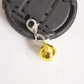 Colgante de campana dorada brillante en forma de gota con cierre de langosta - 12mm / Dorado