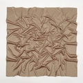 Brown matte satin square scarf with a soft silk texture and natural elegant draping - Light Brown (20#)
