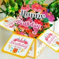 Bunte 3D-Pop-up-Geburtstagskarte in Gelb und Rosa mit floralen Schmetterlingsmotiven - Gelb