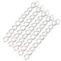 Detail showing 5cm silver-toned metal extension chains with polished figure-eight links - 50Pcs Bright Silver 5cm
