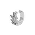 Silver star lightning ear cuff with purple cubic zirconia stones in minimalist style - Silver Lightning Ear Clip - Single (ER717)