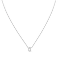 Polished silver uppercase letter Q pendant necklace with delicate chain for women - Steel Q