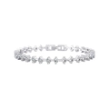 Classic S925 sterling silver tennis bracelet with brilliant round white cubic zirconia stones - 3mm / Platinum Plated / 19cm