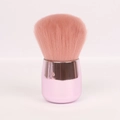 Pink mushroom head makeup brush with fluffy synthetic bristles and metal handle - Bullet Tip / Round Mushroom Head Brush