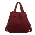Deep red lightweight nylon tote bag for women featuring soft canvas and large storage space - Burgundy