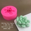 Detailed 3D cactus silicone mold with dimensions 7.4x6.7x3.4cm for candle making - Model 3872 / Pink