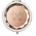 Silver folding makeup mirror with rose gold faceted top and bride TO BE engraving - Bride To Be