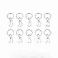 Set di dieci ciondoli a luna in metallo argento con texture a spirale per gioielli - Ciondolo luna 10 pezzi/set / Argento