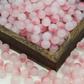 Close-up of 10mm pink and white gradient glass beads spilling from a wooden box for DIY jewelry - 10mm / N7# Nutmeg Color (10MM)