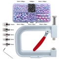 Manual pearl setting machine kit with multi-color beads and diverse screw molds - Combo 7 Mermaid (Machine + Mermaid Pearls)
