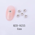Détail macro de strass pour ongles en forme de fleur de 4mm avec base en métal et cristal - Style Fleur à Trois Pétales (9255)