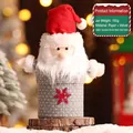 Santa Claus candy jar featuring grey polka dots and red snowflake fabric texture - Grey Polka Dot Santa (Candy Box-S219-A)