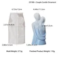 Dettaglio dello stampo in silicone coppia abbracciata con candela blu finita - D5180 Coppia che si abbraccia
