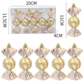 Ornamenti natalizi a forma di caramella oro rosa con glitter in confezione regalo da 5 - 5 pezzi/scatola / Oro champagne