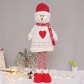 Decorazione natalizia pupazzo di neve in peluche con cappello rosso e sciarpa con fiocco - Pupazzo di neve / 70cm / Serie Rossa