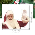 Detailed view of Santa Claus window sticker with dimensions 40x25.8cm and mesh texture - BTC003 Right