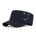 Gorra militar de algodón azul marino para hombre con ojales metálicos laterales - Ajustable / Azul marino