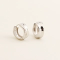 Orecchini a cerchio minimalisti in argento sterling S925 con finitura lucida - Argento 925 / Oro Bianco