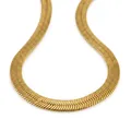Macro detail of the golden herringbone snake chain showing smooth metal texture and glossy finish - 60CM / Gold 5mm