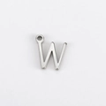 Polished silver stainless steel letter W pendant charm for DIY jewelry and necklaces - W (Bracelet Accessory) / Steel