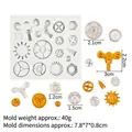 Silikonform mit Zahnrädern und Uhrwerk für Steampunk-Kuchen und DIY-Bastelarbeiten - Stil 2 / Grau