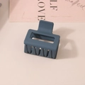 Matte dark blue rectangular shark hair claw clip for thick hair in minimalist style - Bulk/5cm / Navy Blue