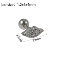Lip-shaped zircon ear stud in stainless steel with detailed product dimensions shown - Steel Color--Style 4 (Three Zircon Fan)
