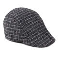 Close-up of gray plaid wool texture on a classic British style newsboy cap - One Size 58cm / Light Gray Plaid