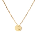 Minimalist golden round necklace featuring an embossed letter Z pendant on a sleek chain - Letter Z (KN118664-K)